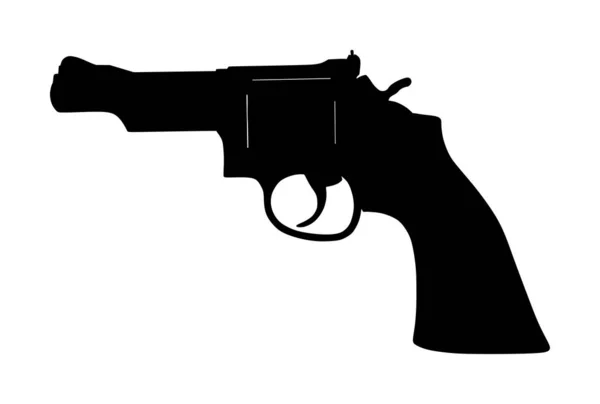 Revolver Pistol Gun Icon Vector Illustration Isolated White Background Risk — Stock Vector