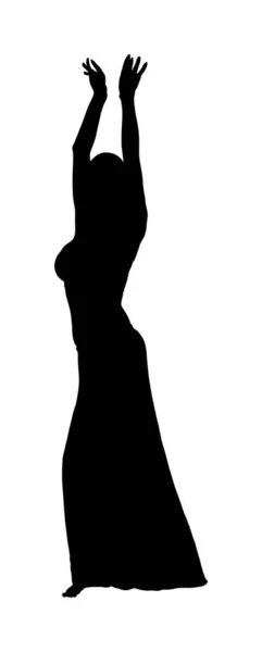 Ventre Danseuse Femme Coquette Vecteur Isolé Sur Fond Blanc Spectacle — Image vectorielle