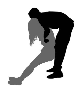 Kurtarma boğulma ilk yardım vektör silueti. Hasta kadın baygın. Sarhoş insan aşırı doz partisi. Gizlice saldırı kurbanı kurtarma. Kalp masajı kurtarma ekibi. Yangın tahliyekurbanı. Deprem kurtarma. 