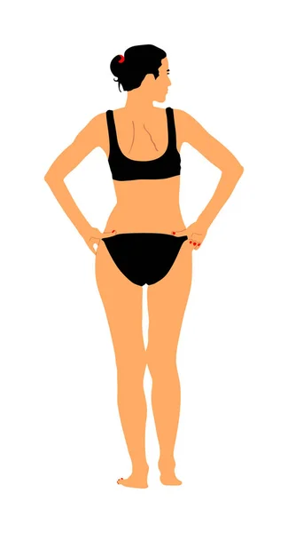 Sexy Sonnenbräune Strand Frau Sonnenbaden Mode Bikini Vektor Illustration Isoliert — Stockvektor