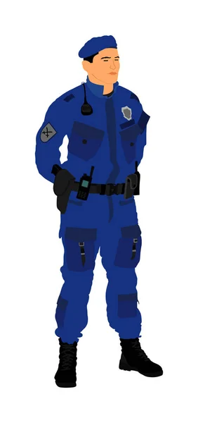 Police Man Officer Vector Illustration Isolated Background Special Force Police — Stock Vector