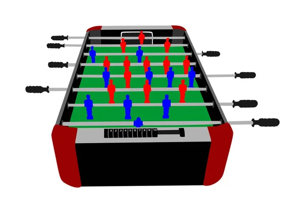 Foosball Soccer Table Vetor Jogo Isolado Fundo Branco Jogo Tabuleiro — Vetor de Stock