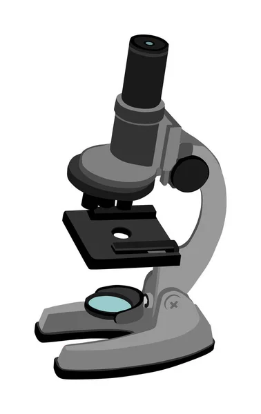 Mikroskopvektordarstellung Isoliert Auf Weißem Hintergrund Wissenschaftliches Werkzeug Für Labor Oder — Stockvektor