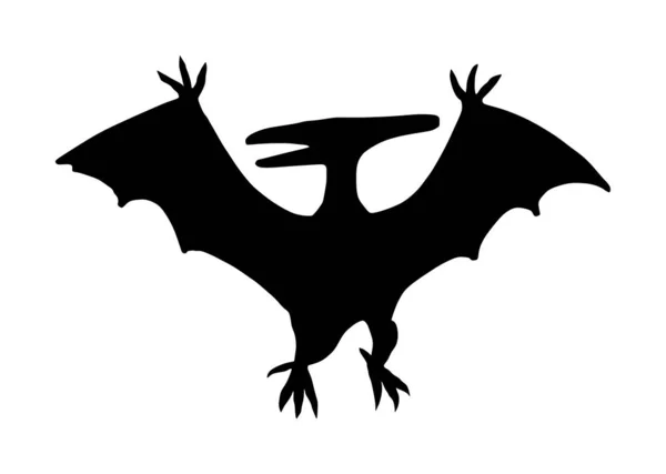 Ilustração Silhueta Vetorial Pteranodon Isolada Sobre Fundo Branco Sílhueta Vetorial —  Vetores de Stock