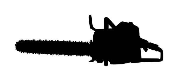 Chainsaw Vektor Silhouette Illusztráció Elszigetelt Fehér Háttér Kemény Ipar Munkaeszközök — Stock Vector