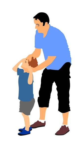 Fisioterapeuta Niño Niño Haciendo Ejercicio Centro Rehabilitación Ilustración Vectorial Aislada — Vector de stock