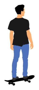 Ekstrem spor oyunu, kaykay parkı kaykaycı, hava atlama hilesi. Kaykay vektör illüstrasyon beyaz arka plan üzerinde izole. Açık kentsel eylem. 