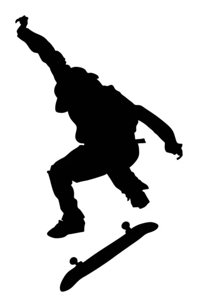 Extreme Sport Spel Skateboarder Skatepark Air Jump Trick Skateboard Vector — Stockvector