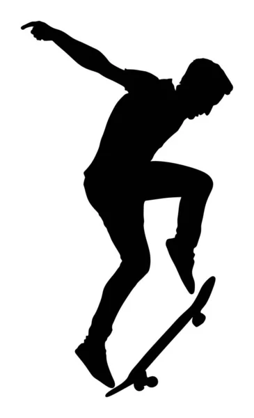 Extreme Sport Spel Skateboarder Skatepark Air Jump Trick Skateboard Vector — Stockvector