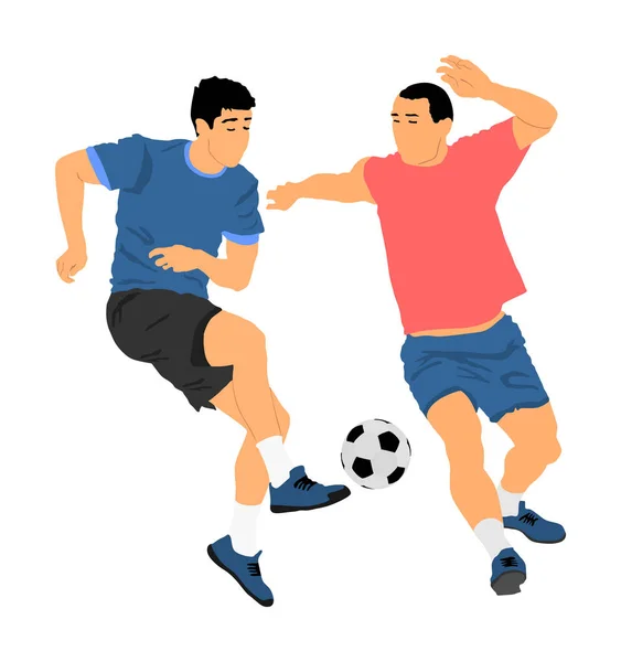 Joueurs Football Illustration Vectorielle Duel Isolé Sur Fond Blanc Joueur — Image vectorielle