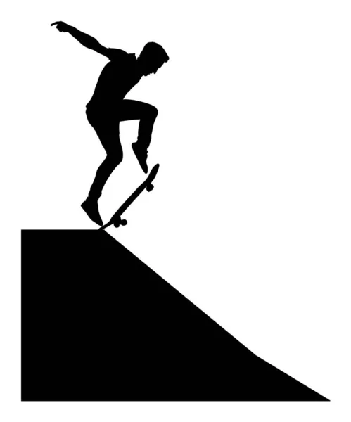 Extreme Sport Spel Skateboarder Skatepark Air Jump Trick Skateboard Vector — Stockvector