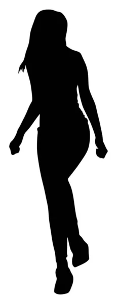 Party Tänzerin Hübsche Mädchen Vektor Silhouette Illustration Nachtleben Party Tanzkonzept — Stockvektor