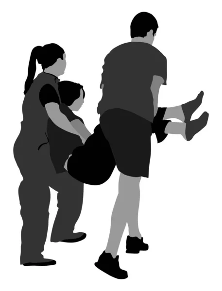 Illustration Vectorielle Secourisme Paramédical Femme Dans Une Noyade Inconsciente Surdosage — Image vectorielle
