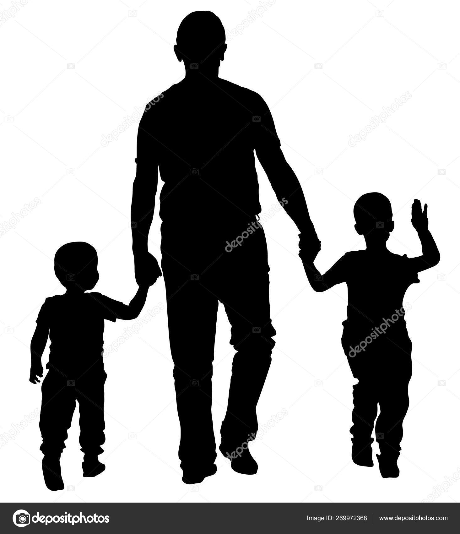 Father Kids Vector Silhouette Illustration Isolated White Background Dad Two Stock Vector Image By C Dovla9 Father Kids Vector Silhouette Illustration Isolated White Background Dad Two Stock Vector Image By C Dovla9