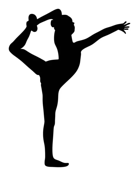 Figura Silueta Vectorial Chica Ballet Aislada Sobre Fondo Blanco Silueta — Archivo Imágenes Vectoriales