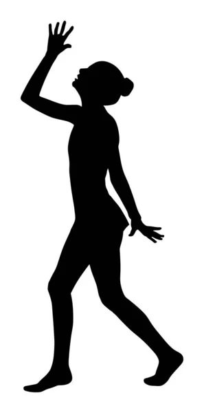 Ballet Fille Silhouette Vectorielle Figure Isolée Sur Fond Blanc Illustration — Image vectorielle