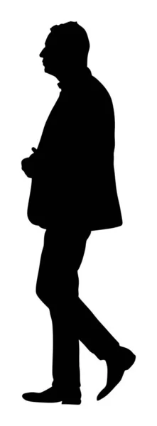 Chef Confiant Debout Homme Affaires Aller Travailler Illustration Silhouette Vectorielle — Image vectorielle