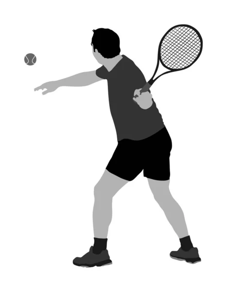 Man Tennis Player Vector Illustration Isolated White Background Sport Tennis — Stock Vector