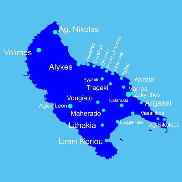 Ilha Zakinthos Zakynthos Grécia Ilustração Mapa Vetorial Silhueta Isolado Fundo —  Vetores de Stock