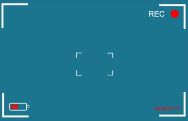 Kamera görüntüleyici arka plan vektörü. Siyah arkaplandaki ekran videosu. Bulucu arkaplanını göster. 