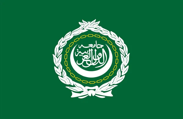 Original Simple Bandera Liga Árabe Aislado Vector Colores Oficiales Proporción — Vector de stock