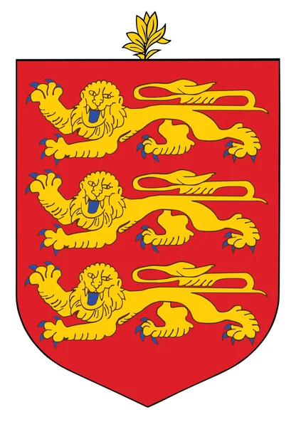 Blason Guernesey Sceau Emblème National Isolé Sur Fond Blanc Armoiries — Image vectorielle