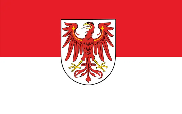 Bandeira Vetorial Estado Brandemburgo Alemanha Vetor Isolado Bandeira Original Simples — Vetor de Stock