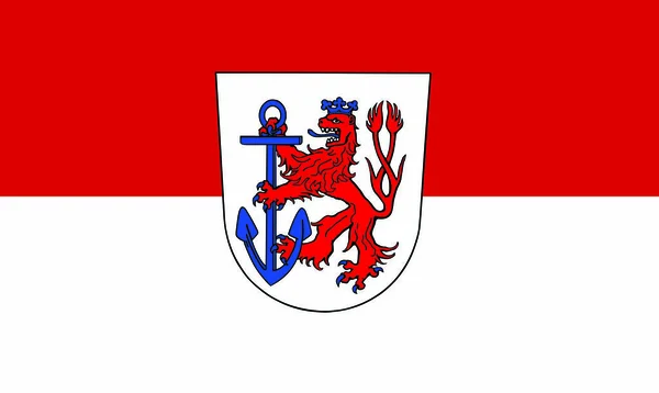 Bandeira Dusseldorf Renânia Norte Vestefália Alemanha Vetor Isolado Bandeira Original — Vetor de Stock