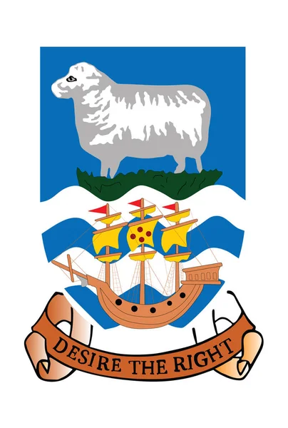 Coat Arms Falkland Islands Desire Rightoriginal Simple Coat Arms Falkland — Stock Vector