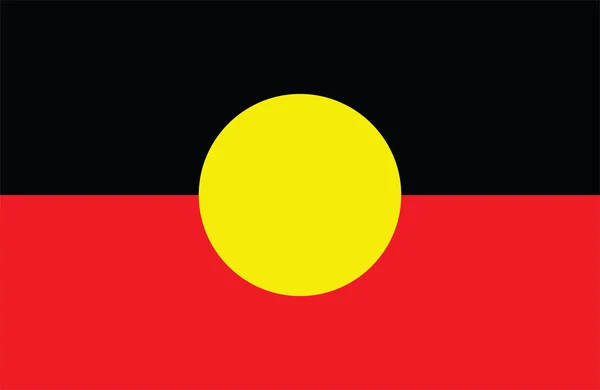 Bandera Aborigen Australiana Original Sencillo Vector Aislado Bandera Aborigen Colores — Vector de stock