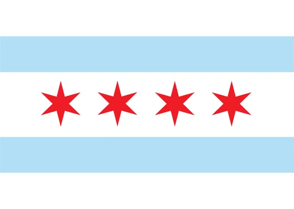 Chicago vektör bayrağı. Chicago şehir bayrağı, Louisiana eyaleti, ABD. 