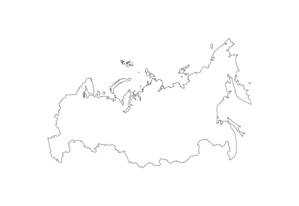 在白色背景上隔离的俄罗斯矢量图 俄罗斯矢量高详细插图 俄罗斯等高线图 — 图库矢量图片