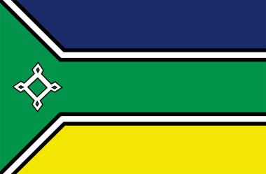 Amapa, Brezilya, beyaz arka planda izole vektör bayrağı. Yüksek detaylı illüstrasyon. Orijinal Amapa bayrağı resmi renklerde izole vektör ve Oran Doğru