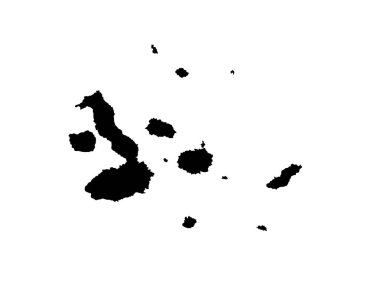 Galapagos Adaları, beyaz arka planda izole vektör haritası silueti. Yüksek detaylı illüstrasyon. Güney Amerika yakınlarındaki Vulkan adaları.