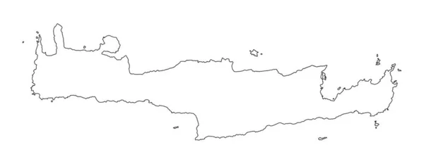 クレタベクトルマップ高詳細な隔離 白い背景にイラスト 地中海の島 — ストックベクタ