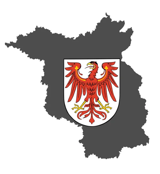 Wappen Von Brandenburg Hochdetaillierte Vektorkarte Silhouette Brandenburg Hochdetaillierte Abbildung Isoliert — Stockvektor