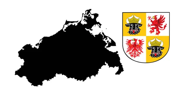 Sleeswijk Holstein Staat Kaart Duitsland Vectorkaart Silhouet Illustratie Geïsoleerd Duitsland — Stockvector