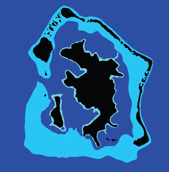 Νησί Μπόρα Μπόρα Διανυσματικό Χάρτη Απομονωμένο Μπλε Φόντο Υψηλή Αναλυτική — Διανυσματικό Αρχείο