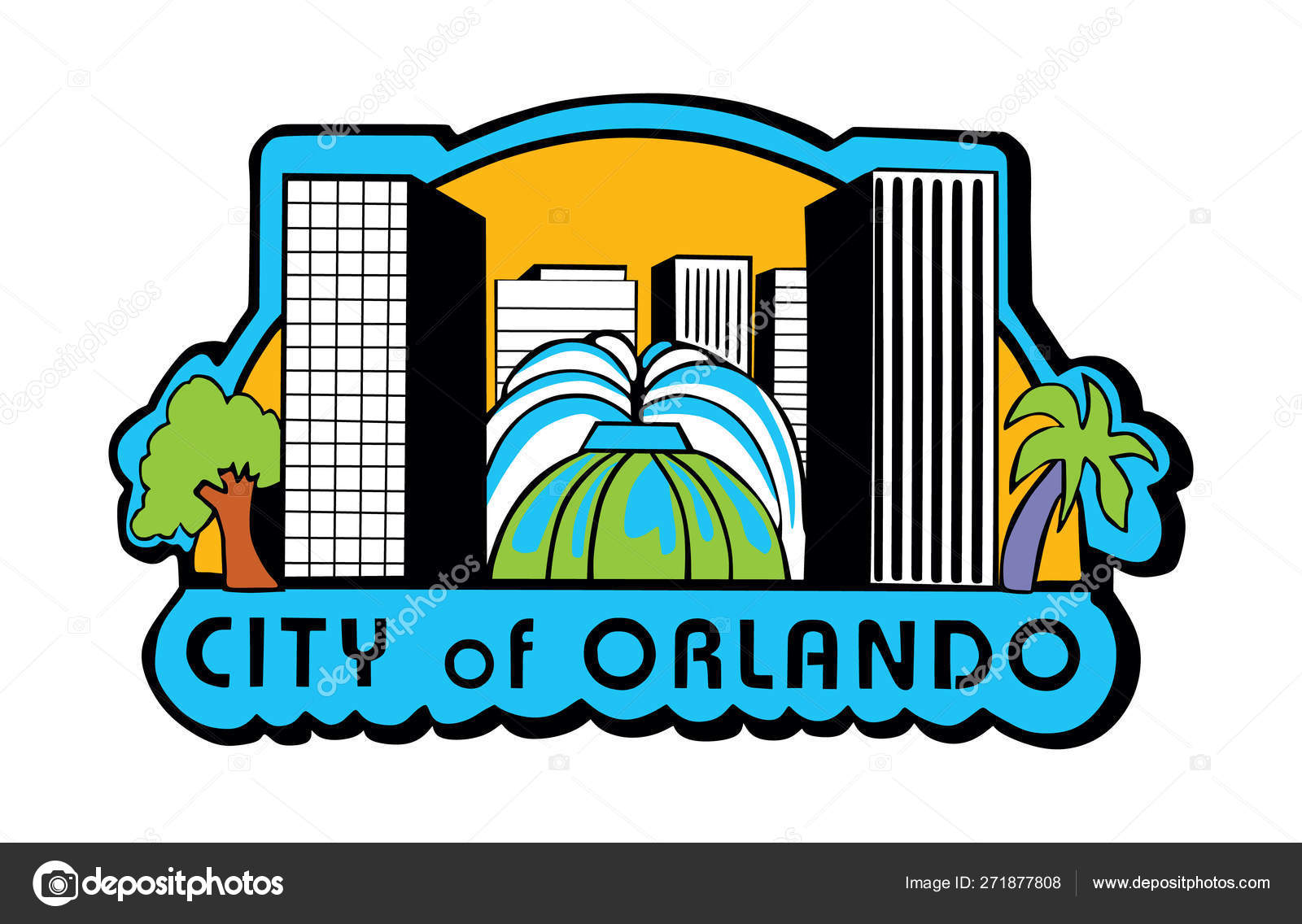 Orlando Florida Usa Flag Vector Shield Orlando City Original Simple