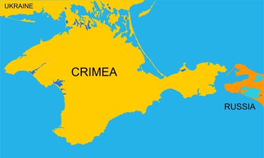 Kırım Özerk Cumhuriyeti - vektör haritası, beyaz arka plan üzerinde izole. Yüksek detaylı siluet illüstrasyon. Rusya oblast harita illüstrasyon.
