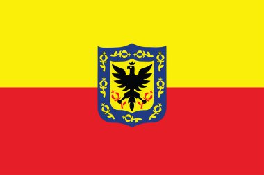 Bogota bayrağı, Kolombiya şehri. orijinal ve basit Bogota şehir bayrağı resmi renklerde izole vektör ve Oran Doğru 