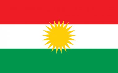 Kürdistan bayrağı. Vektör illüstrasyon. orijinal ve basit Kürdistan şehir bayrağı resmi renklerde izole vektör ve Oran Doğru 