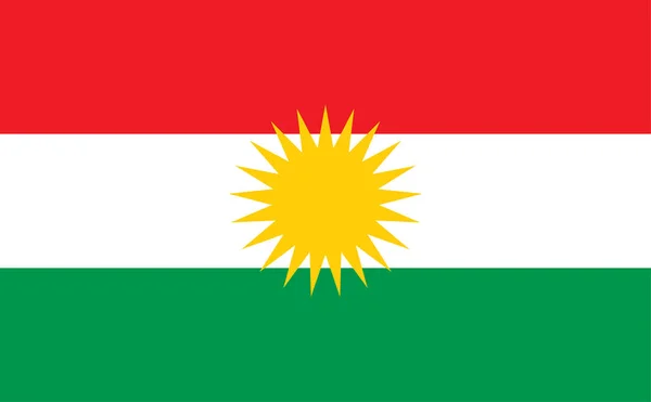 Kurdistans Flagga Vektor Illustration Original Och Enkel Kurdistan Stads Flagga — Stock vektor