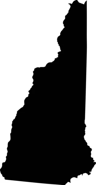 Sílhueta Mapa Vetorial New Hampshire Isolada Sobre Fundo Branco Ilustração — Vetor de Stock