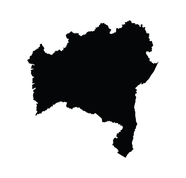 Bahia Brasil Silhueta Mapa Vetorial Isolada Sobre Fundo Branco Ilustração — Vetor de Stock