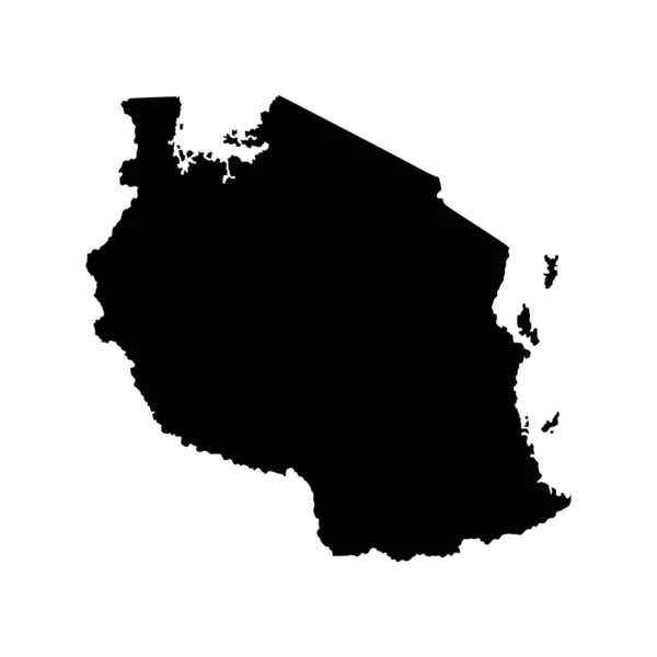 Tanzania Silhouette Della Mappa Vettoriale Alta Illustrazione Dettagliata Della Sagoma — Vettoriale Stock