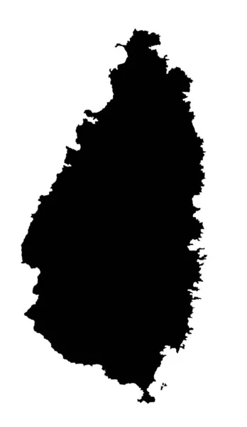 Силуэт Векторной Карты Сент Люсии Изолирован Белом Фоне Высокодетальная Силуэт — стоковый вектор