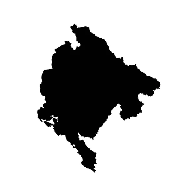 Montenegro Silhueta Mapa Vetorial Isolado Fundo Branco Ilustração Silhueta Detalhada —  Vetores de Stock