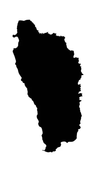 Dominica Vektorkarte Silhouette Hoch Detaillierte Abbildung Isoliert Auf Weißem Hintergrund — Stockvektor