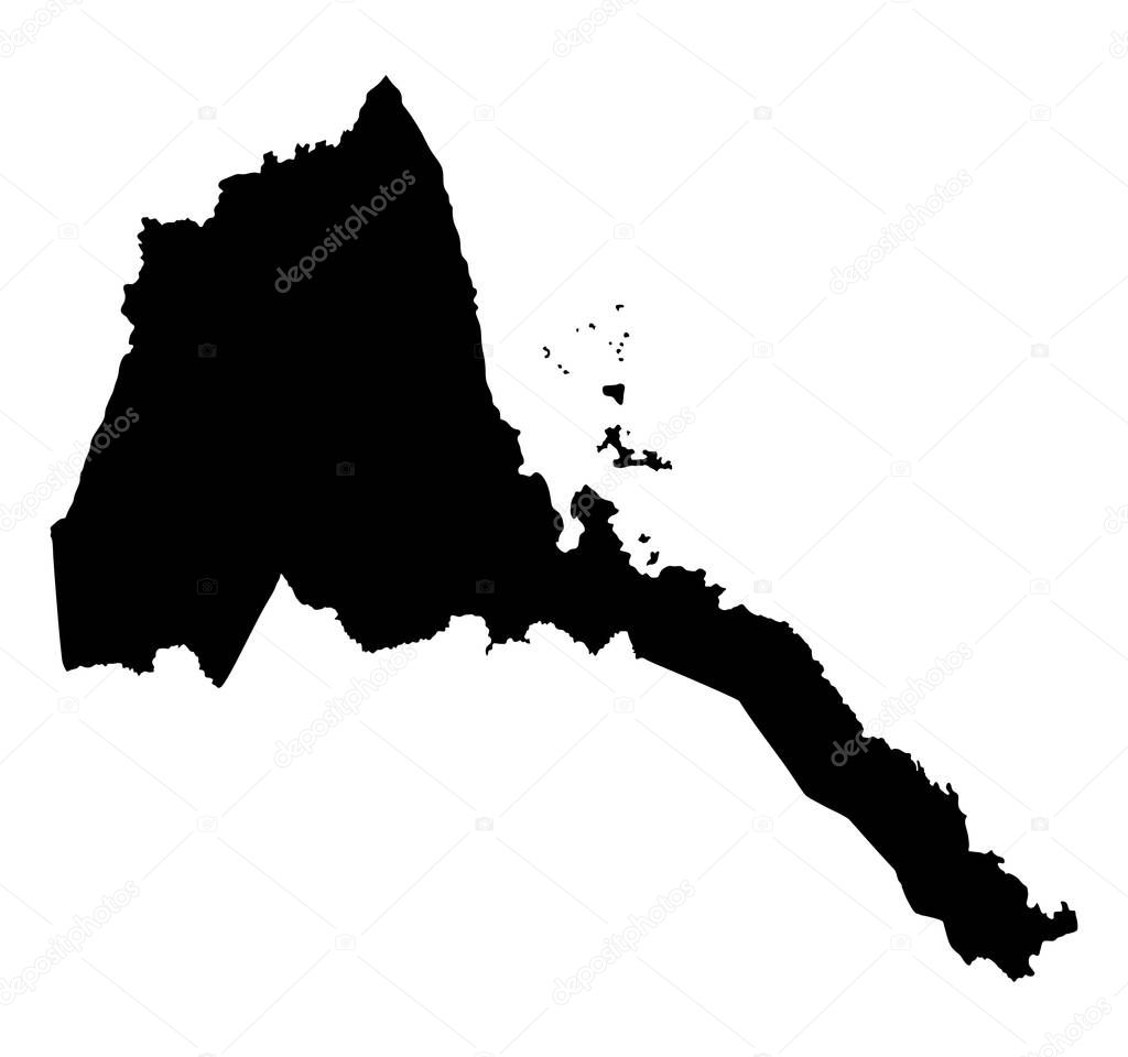 Siluetta nera del paese cina. carta geografica. illustrazione vettoriale